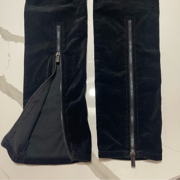 BCBGmaxazria black velvet pants with Leg Zipper size 26 - Picture 7 of 13